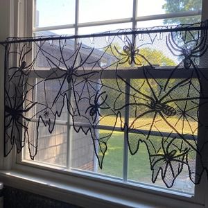 *5/$35* Spider and Web Halloween Lace Valance